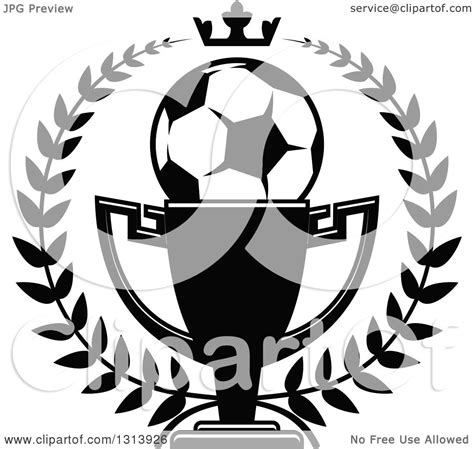 Clipart Of A Black And White Soccer Ball In A Championship