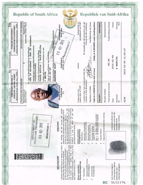 Temporary Drivers Licence