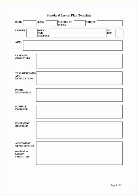 Simple Lesson Plan Template In 2020 Physical Education Lesson Plans