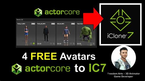 Get 4 Free Actorcore Avatars For Iclone 7 Actorcore Tutorial Youtube