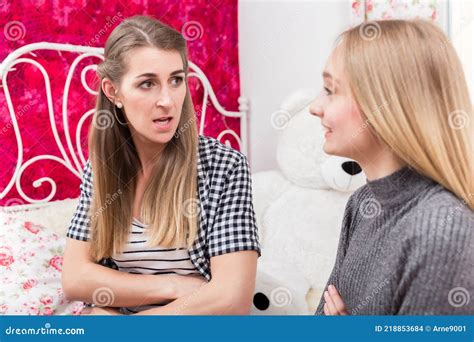 Mother Yelling At Daughter In Argument Stock Photo Image Of