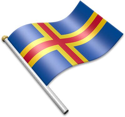Åland) is blue with a red scandinavian cross fimbriated yellow. Flag Icons of Aland | 3D Flags - Animated waving flags of ...