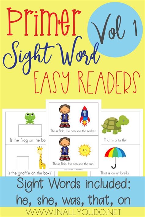 In This Primer Easy Sight Word Reader Set Students Will Practice