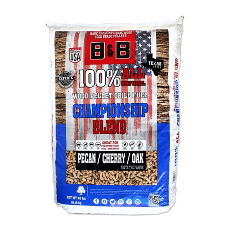 Bandb Charcoal Championship Blend Food Grade Wood Pellets 40 Lb Bag