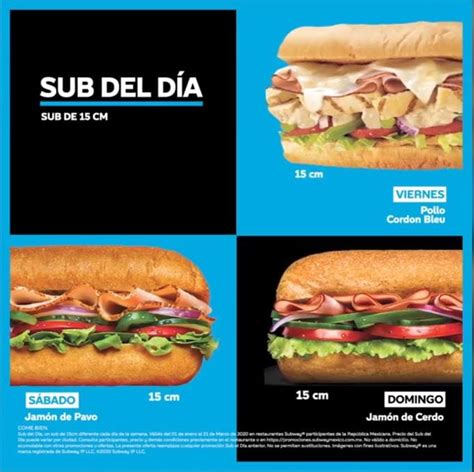 Promoci N Subway Sub Del D A Subs A Precio Especial De Lunes A Domingo