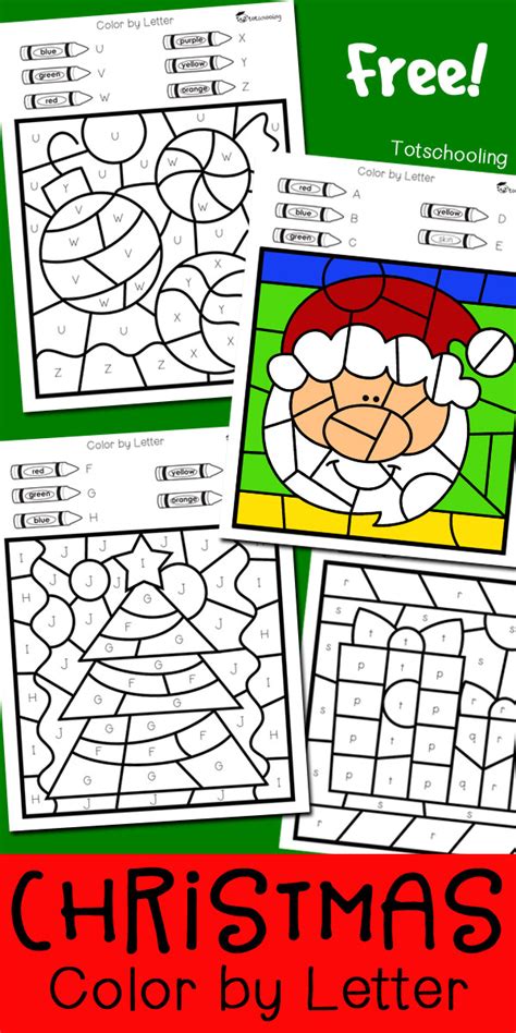 These are christmas preschool worksheets and christmas kindergarten worksheets you can download & print.full of fun and learning. Christmas Color by Letter | Totschooling - Toddler, Preschool, Kindergarten Educational Printables
