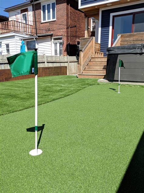 Pg Augusta Pushnputt Flags Make For This Beautiful Backyard Golf Green