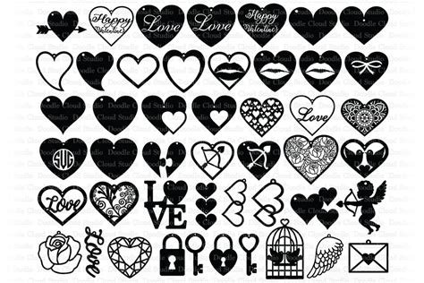 Valentine Heart Earrings SVG, Earrings Valentine, Love SVG.