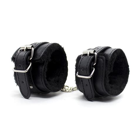 pu leather erotic plush handcuffs and ankle cuffs kit cosplay sex toys bdsm bondage flirting for