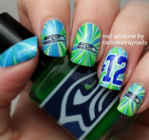 Rainysunraynails Seahawks Nails Go Hawks 12 Seahawks Nails