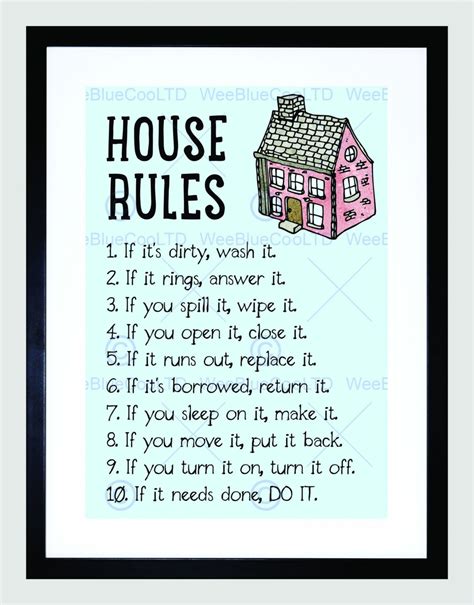 Printable Visual House Rules Create A Print Of Your Own Customized
