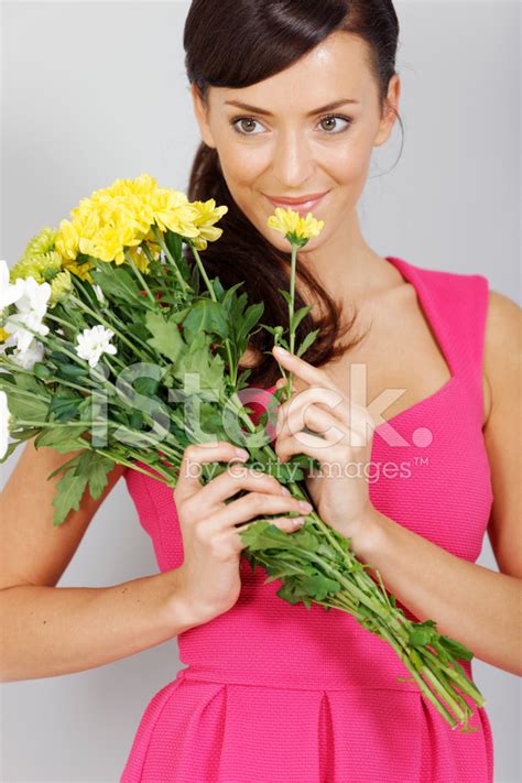 Woman With Flowers Stock Photo Royalty Free Freeimages