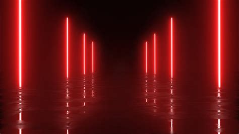 Red Neon Led Lights Modern Moving Wallpaper Background 4k Vj Loop