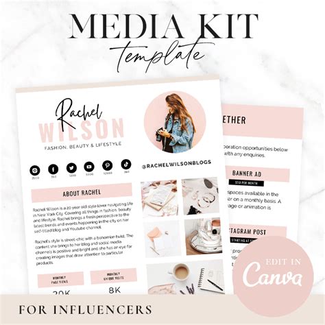 Media Kit Template For Influencers Edit In Canva Blog Pixie