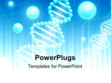 Powerpoint Template Science Background With Dna Theme In Blue And