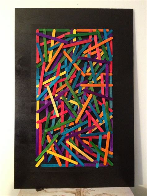 Colorful Popsicle Stick Wall Art By Cleverlew On Etsy 3100 Stick