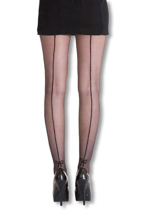Seamed Stockings Loop Black Stockings Gothic Stockings With Pattern