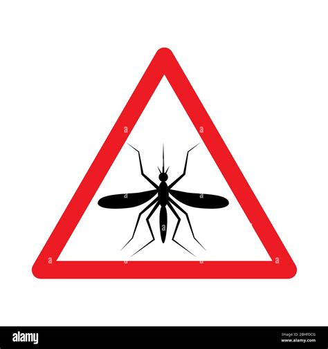 No Mosquito Sign And Red Triangular Warning Symbol Stock Vector Image
