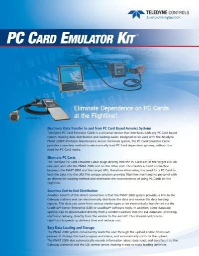 Pc Card Emulator Kitdata Teledyne Controls