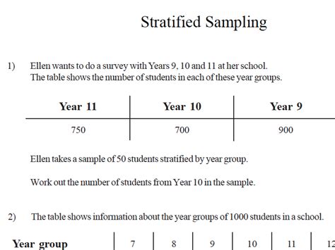 Gcse Maths Revision Stratified Sampling Teaching Resources