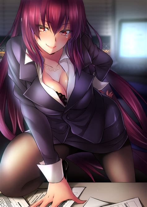 Wallpaper Anime Girls Business Suit Fate Grand Order Scathach Fate