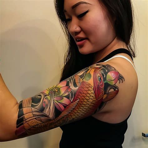 Hình xăm cá chép ngan vai cho em trai đến từ vũng tàu. Những hình xăm cá chép đẹp nhất