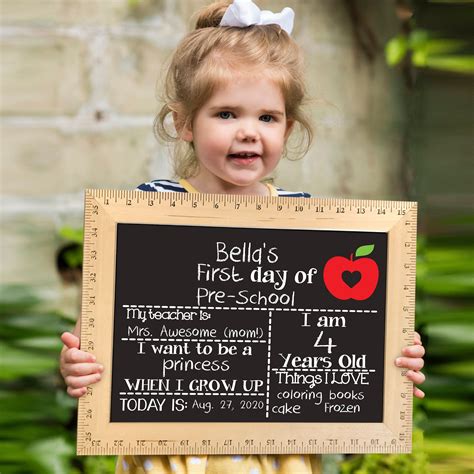 Take The Cutest Pictures Ever With This Day Of School Chalkboard It