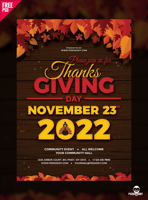 thanksgiving flyer  psd psddaddycom