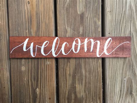 Small Simple Wooden Welcome Sign Rustic Primitive Home