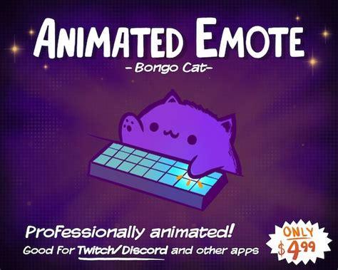 Animated Emote Bongo Cat Twitch And Discord Etsy Uk