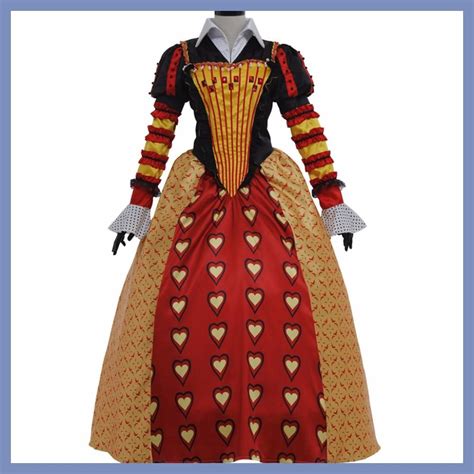 Tim Burton Dress Costume Cosplay Alice In Wonderland Red Queen Medeival