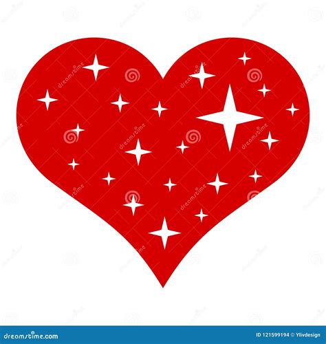 Heart With Stars Icon Simple Style Stock Vector Illustration Of Cute