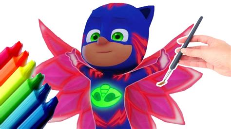 Gekko from pj masks coloring page. How To Draw And Colors Pj Masks Catboy And Owlette Combine ...