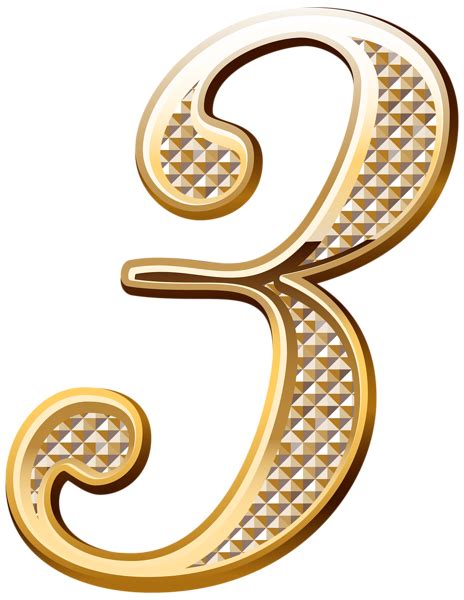 Gold Deco Number Three Png Clipart Image Clip Art Free Clip Art Images