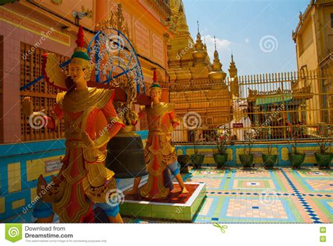 Buddhist Pagoda In A Small Town Sagaing Myanmar Stock Image Image Of