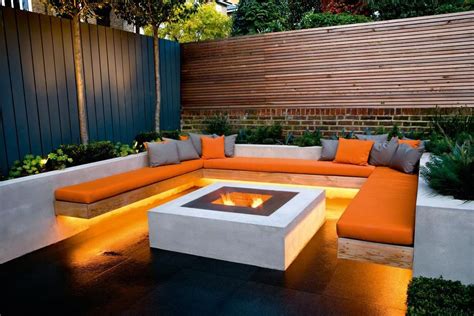 Firepit Backyard Modern Garden Outdoor Gardens Design