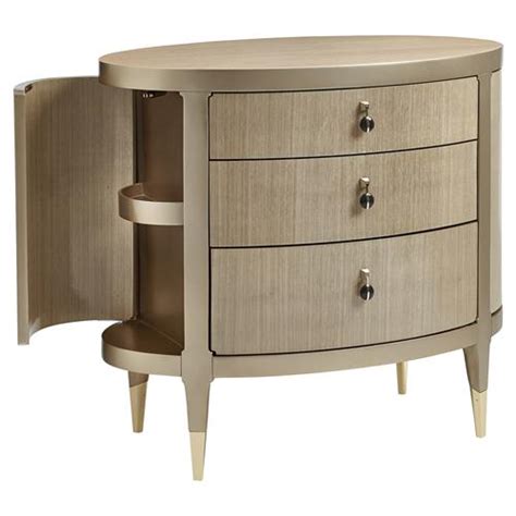 Caracole A Dream Come True Modern Classic Wooden Oval Nightstand