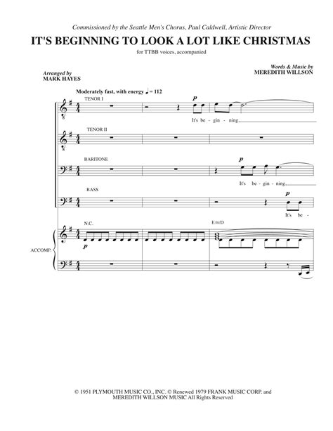 It S Beginning To Look Like Christmas Arr Mark Hayes Sheet Music