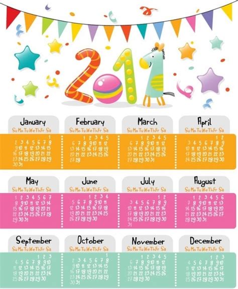 Lovely Style Calendar For 2011 Vector Graphic Vectors Graphic Art