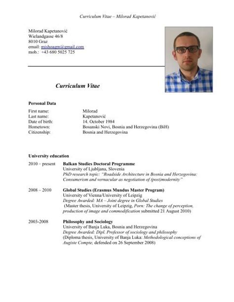 Curriculum Vitae Examples For Students Research Paper Latex Templates