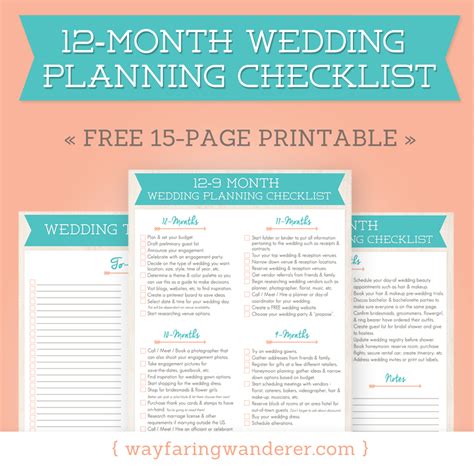 Printable Wedding Planning Timeline
