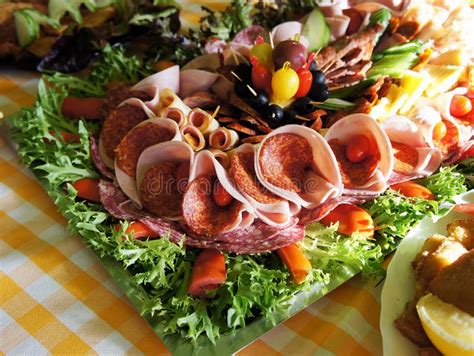 Assorted Fresh Cold Cut Platter Stock Image Image