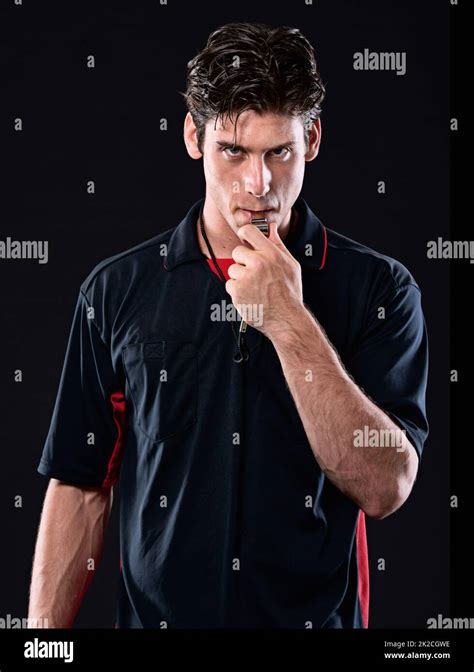 Soccer Referee Blowing Whistle Hi Res Stock Photography And Images Alamy