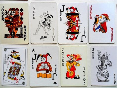 Instant Collection Of 18 Vintage Joker Playing Cards By Gtdesigns