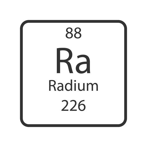 Radium Symbol Chemical Element Of The Periodic Table Vector