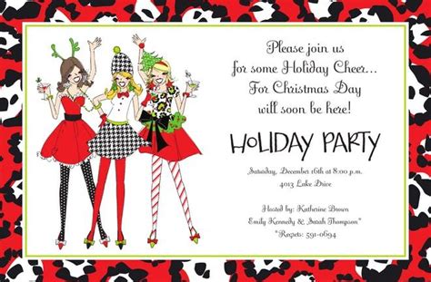 Holiday Ladies Invitation Christmas Cocktail Party Invitation