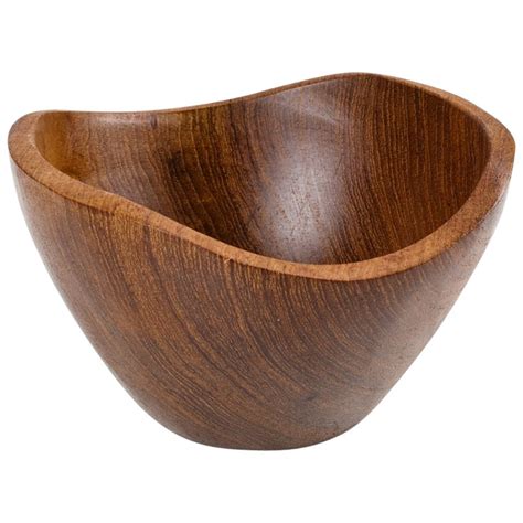 Mid Century Large Danish Teak Sculptural Wooden Bowl Circa 1960 For