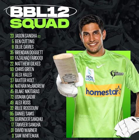 List Of Sydney Thunder Squad BBL T Sydney Thunder Mens Big Bash League The Cricket Blog