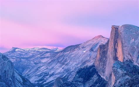 Pink Landscape Yosemite National Park Nature Mountains Sky Hd