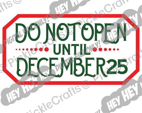 Do Not Open Until December 25 Christmas T Tag Postmark Svg Etsy